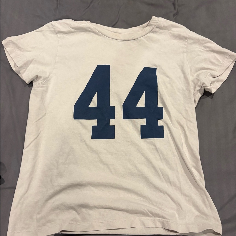 Brandy Melville White Tee with Blue Print